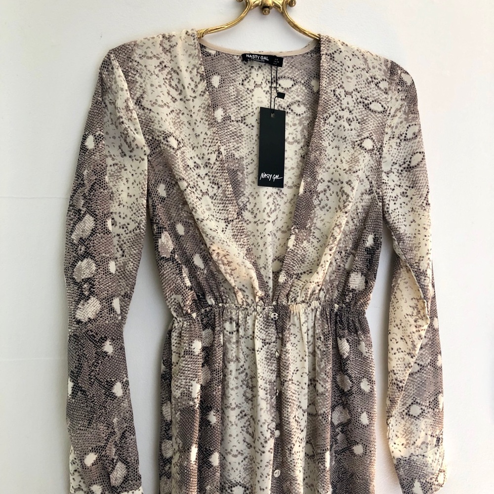 NastyGal Snakeskin Maxi Dress